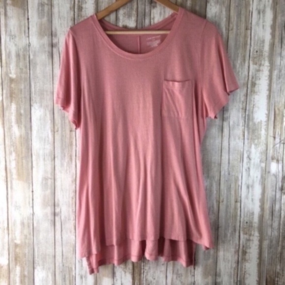 Lane Bryant Tops - Lane Bryant Pink High Low Tee